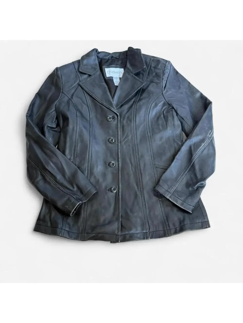 Vintage Black Leather Blazer Jacker